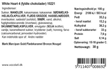 Hvid hjerte gaveæske med 4 chokolader