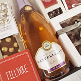 Gavekurv - du skal fejres med rosébobler og chokolade