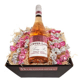 Gavekurv - med lækre Rosé-bobler og chokoladekugler