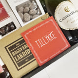 Gavekurv - 'tillykke' med Cava, nødder, lakrids og chokolade