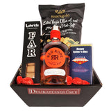 Farsdagsgavekurv med Red Rope Vanilla Spiced Liquor, Bagsværd Lakrids og SUPERDAD chokoladeplade