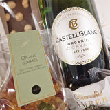 Gavekurv - økologisk kurv med cava, vingummi og chokolade
