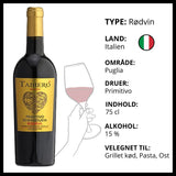 Rødvin, Tamero - Primitivo di Manduria Riserva (Italien)