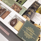 Kæmpe 'tillykke' gavekurv med 1.klasses vin og chokolade